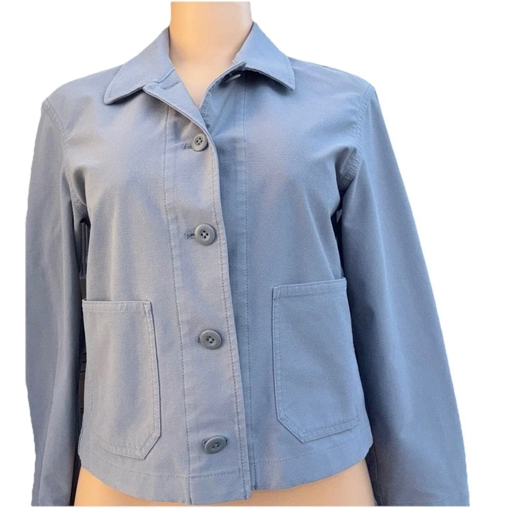 UNIQLO 'Blue' JERSEY RELAXED JACKET SIZE WOMENS SMALL - Picture 1 of 12